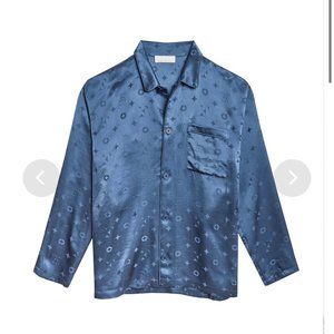 Fleur Du Mal 100% Silk  Jacquard PJ Pajama Top